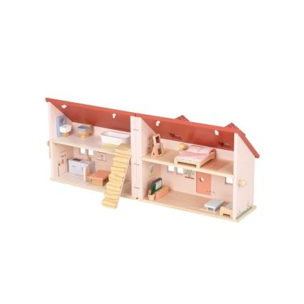 New Classic Toys - Dřevěný domeček pro panenky červená