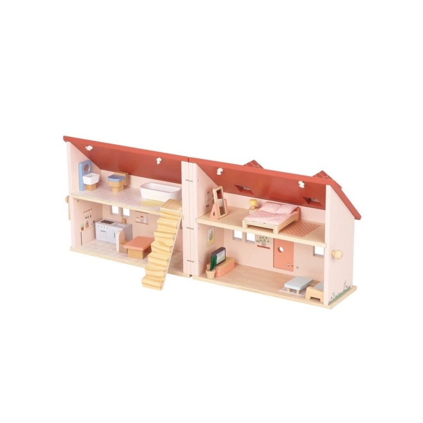 New Classic Toys - Dřevěný domeček pro panenky červená