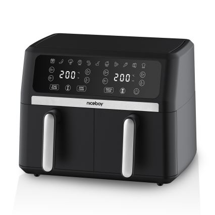 Niceboy AirFryer DUO - Duální horkovzdušná fritéza 9 l 2400W/230V