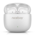 Niceboy Beans 4 POP - Bezdrátová sluchátka 200 mAh + 2x 30 mAh IPX4 bílá