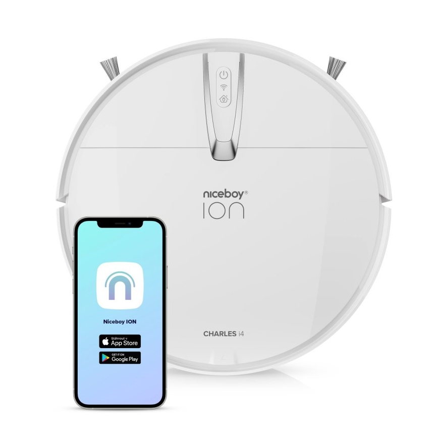 Niceboy ION Charles i4 - Chytrý robotický vysavač 2v1 4400 mAh Wi-Fi bílá + dálkové ovládání