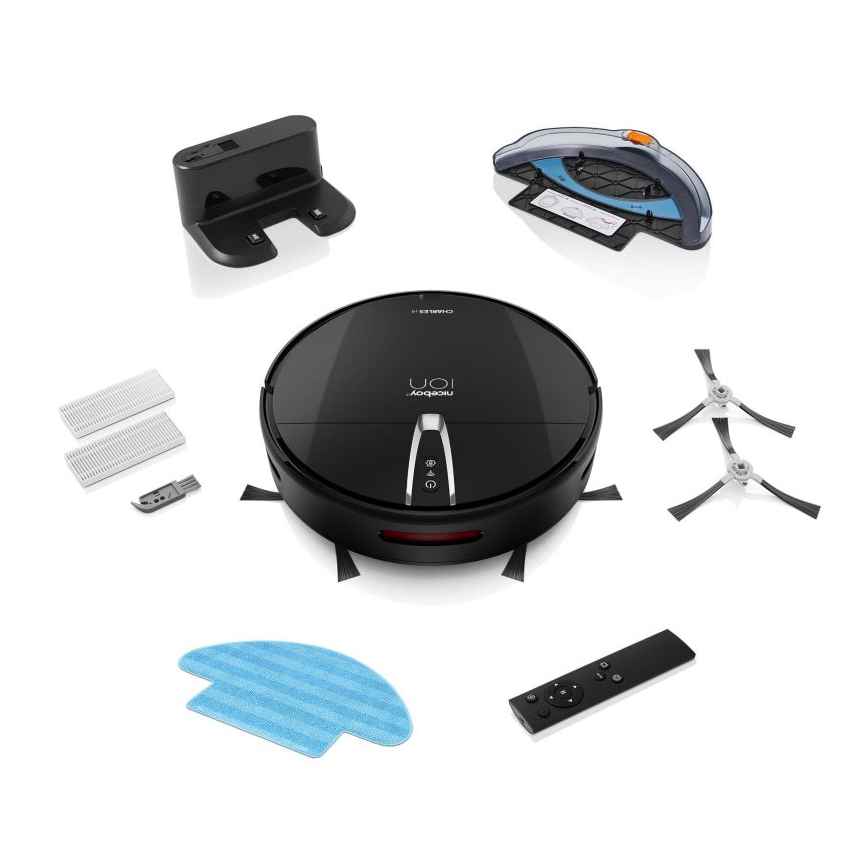 Niceboy ION Charles i4 - Chytrý robotický vysavač 2v1 4400 mAh Wi-Fi černá + dálkové ovládání