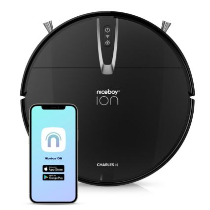 Niceboy ION Charles i4 - Chytrý robotický vysavač 2v1 4400 mAh Wi-Fi černá + dálkové ovládání