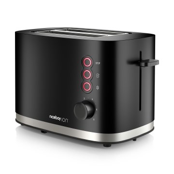 Niceboy ION Cruncher C3 - Topinkovač s dvěma otvory a rozpékačem 870W/230V černá