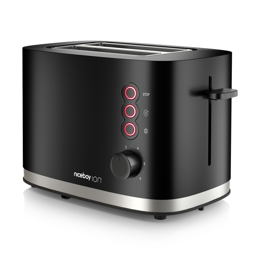 Niceboy ION Cruncher C3 - Topinkovač s dvěma otvory a rozpékačem 870W/230V černá