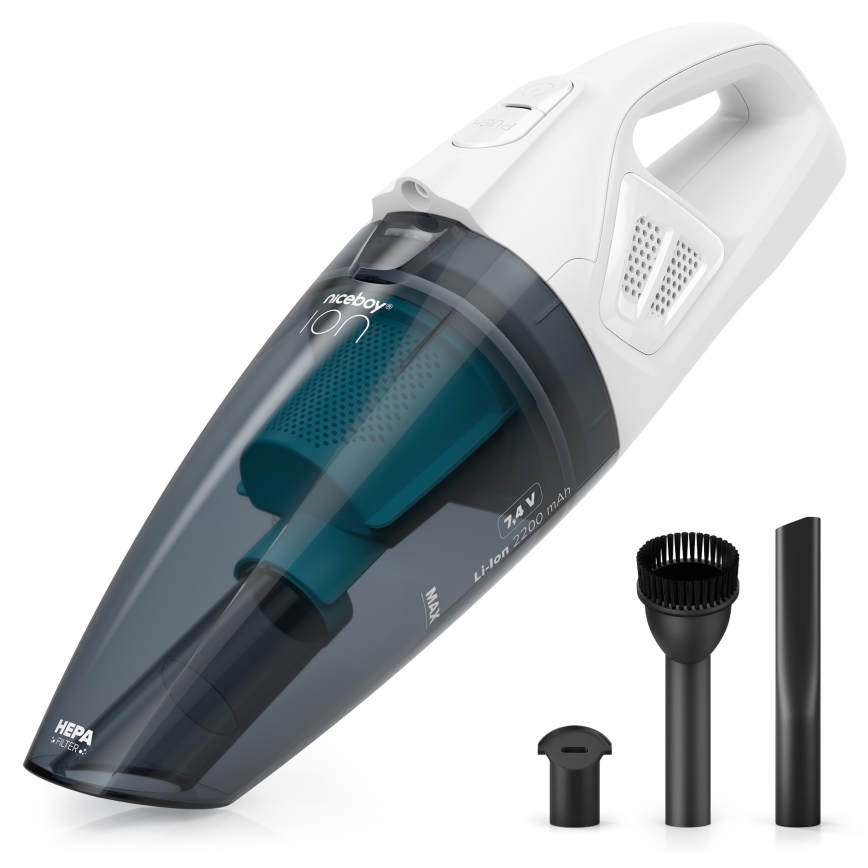 Niceboy ION Hurricane R1 - Nabíjecí ruční vysavač 50W/2200 mAh bílá/modrá