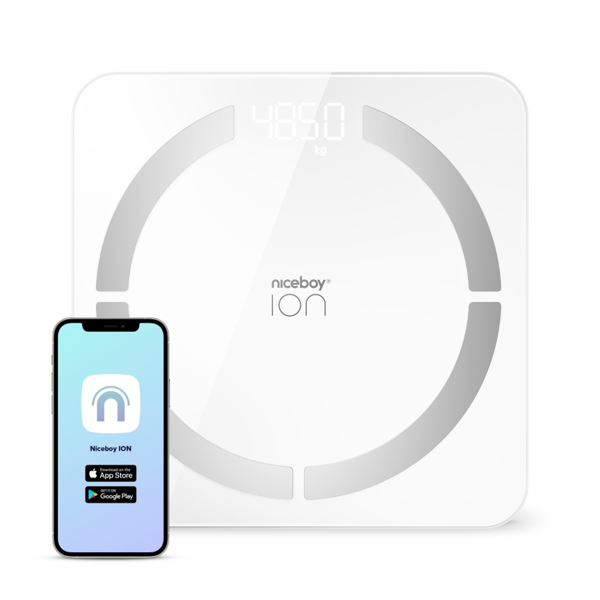 Niceboy ION SmartScale - Chytrá digitální osobní váha 3xAAA bílá