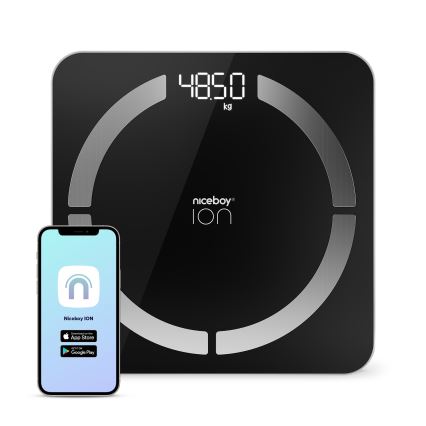 Niceboy ION SmartScale - Chytrá digitální osobní váha 3xAAA černá