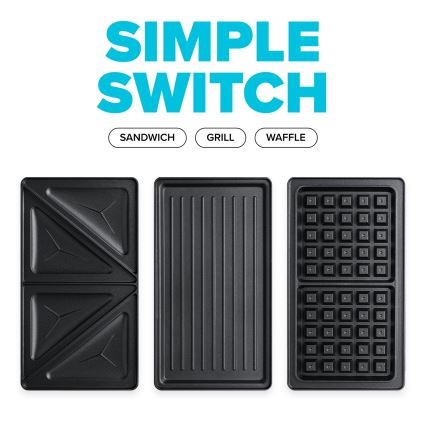 Niceboy ION Snacker S3 - Toustovač 3v1 750W/230V nerez/černá