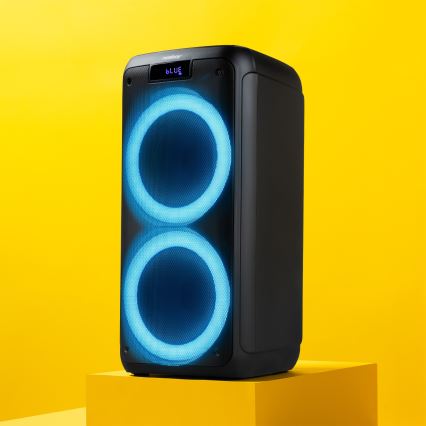 Niceboy PARTY Boss 2 - LED Bezdrátový reproduktor s mikrofonem a funkcí powerbanky 200W/4500 mAh + dálkové ovládání