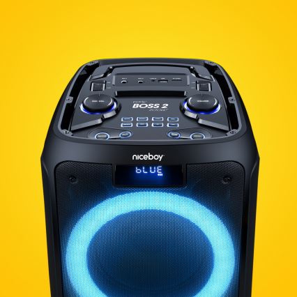 Niceboy PARTY Boss 2 - LED Bezdrátový reproduktor s mikrofonem a funkcí powerbanky 200W/4500 mAh + dálkové ovládání