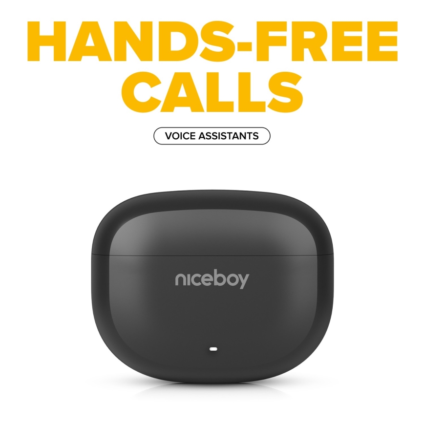 Niceboy Pins 4 - Bezdrátová sluchátka s ANC 400 mAh + 2x 50 mAh IPX4 černá