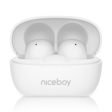 Niceboy Podsie 4 POP - Bezdrátová sluchátka 400 mAh + 2x 40 mAh IPX4 bílá