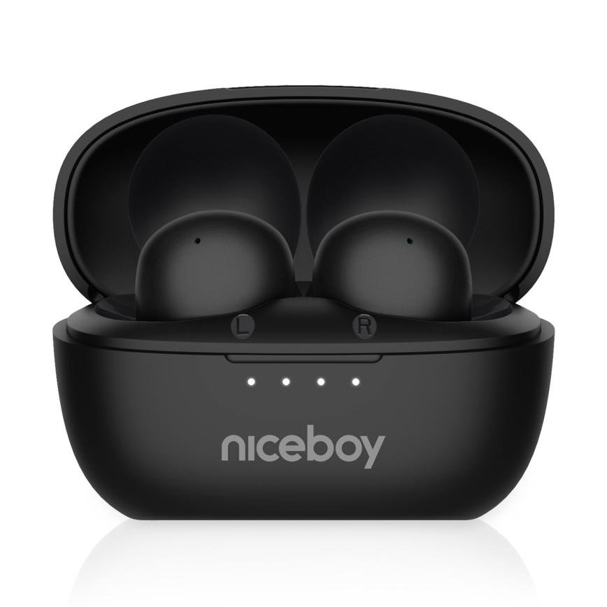 Niceboy Podsie 4 POP - Bezdrátová sluchátka 400 mAh + 2x 40 mAh IPX4 černá