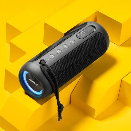 Niceboy Polaris - LED Bezdrátový reproduktor s mikrofonem 30W/4000 mAh IPX7 černá