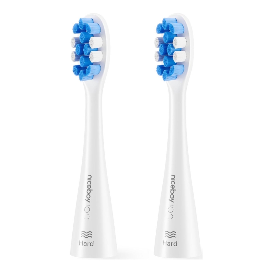 Niceboy - SADA 2x Náhradní hlavice Hard pro kartáček ION Sonic a SmartSonic bílá