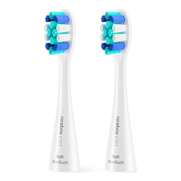 Niceboy - SADA 2x Náhradní hlavice Lite Medium pro kartáček ION Sonic bílá