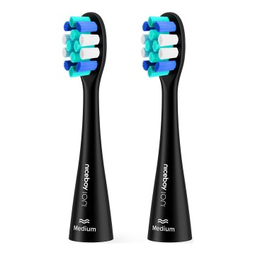 Niceboy - SADA 2x Náhradní hlavice Lite Medium pro kartáček ION Sonic černá