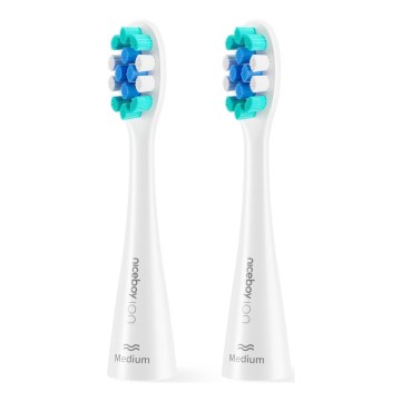 Niceboy - SADA 2x Náhradní hlavice Medium pro kartáček ION Sonic a SmartSonic bílá