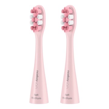 Niceboy - SADA 2x Náhradní hlavice Medium pro kartáček ION Sonic a SmartSonic růžová