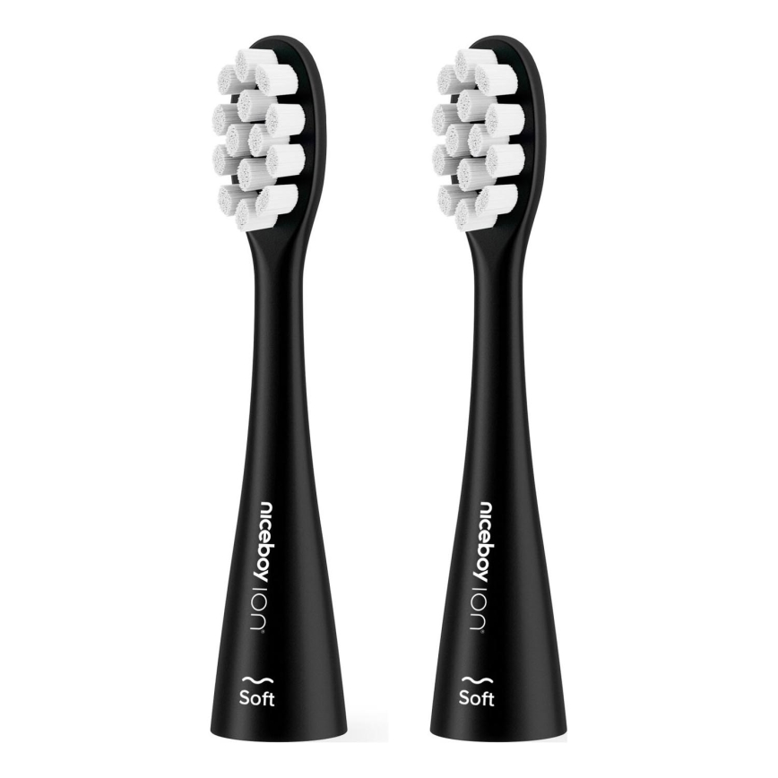 Niceboy - SADA 2x Náhradní hlavice Soft pro kartáček ION Sonic a SmartSonic černá