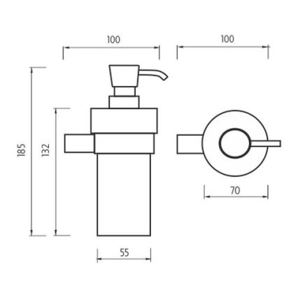 NIMCO BR 11031KN-26 - Nástěnný dávkovač mýdla BORMO 300 ml bílá/lesklý chrom