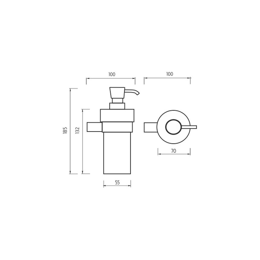 NIMCO BR 11031KN-26 - Nástěnný dávkovač mýdla BORMO 300 ml bílá/lesklý chrom