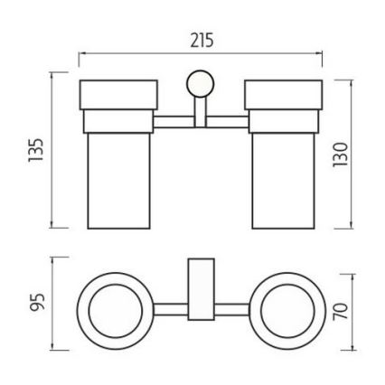 NIMCO BR 11058DW-26 - Nástěnný stojánek na zubní kartáčky BORMO matné sklo/lesklý chrom