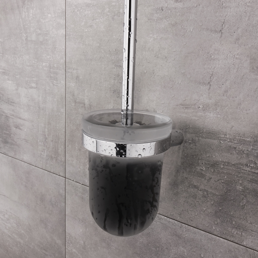 NIMCO BR 11094WN-26 - Nástěnná WC štětka BORMO matné sklo/lesklý chrom
