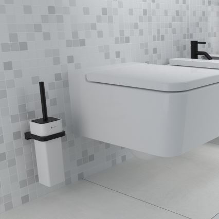 NIMCO MAC 29094K-90 - Nástěnná WC štětka MAYA bílá/matná černá