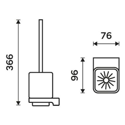 NIMCO MAC 29094KN-90 - Nástěnná WC štětka MAYA bílá/matná černá
