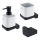NIMCO MAC set-31K-T-90 - Nástěnný dávkovač mýdla, stojánek na zubní kartáčky a nástěnný háček MAYA 320 ml bílá/matná černá