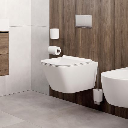 NIMCO NK set-94KN-26 - Nástěnná WC štětka a držák toaletního papíru NIKAU bílá/lesklý chrom