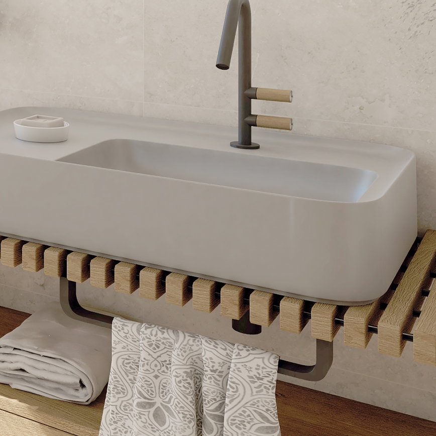 NIMCO NKC 30035-90 - Nástěnný věšák na ručníky NIKAU 39 cm matná černá