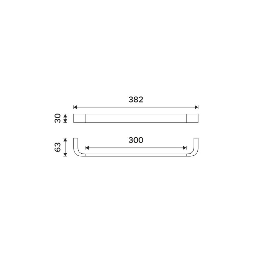 NIMCO NKC 30035-90 - Nástěnný věšák na ručníky NIKAU 39 cm matná černá