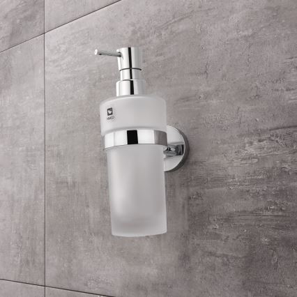 NIMCO UN set-31W-26 - Nástěnný dávkovač mýdla, stojánek na zubní kartáčky a nástěnný háček UNIX 250 ml matné sklo/lesklý chrom