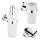 NIMCO UN set-31W-26 - Nástěnný dávkovač mýdla, stojánek na zubní kartáčky a nástěnný háček UNIX 250 ml matné sklo/lesklý chrom