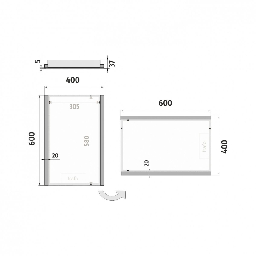 NIMCO ZP 11000 - LED Koupelnové podsvícené zrcadlo LED/18W/230V 6500K 60x40 cm IP44