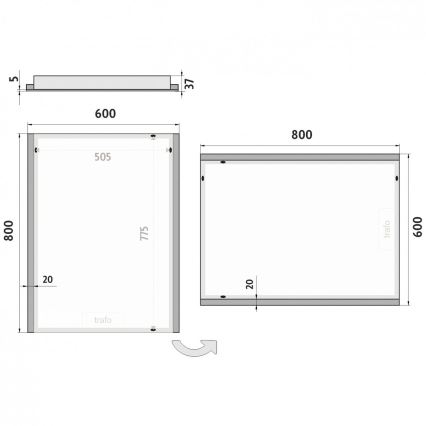 NIMCO ZP 11002 - LED Koupelnové podsvícené zrcadlo LED/24W/230V 6500K 80x60 cm IP44