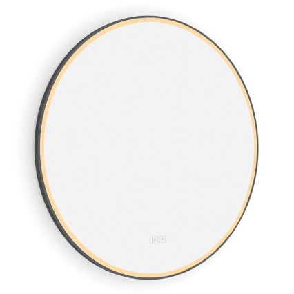 NIMCO ZPC 28001RVX-90 - LED Stmívatelné koupelnové podsvícené zrcadlo LED/33W/230V 3000-6500K pr. 70 cm matná černá IP44