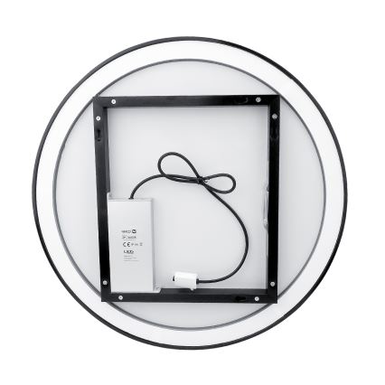 NIMCO ZPC 28001RVX-90 - LED Stmívatelné koupelnové podsvícené zrcadlo LED/33W/230V 3000-6500K pr. 70 cm matná černá IP44