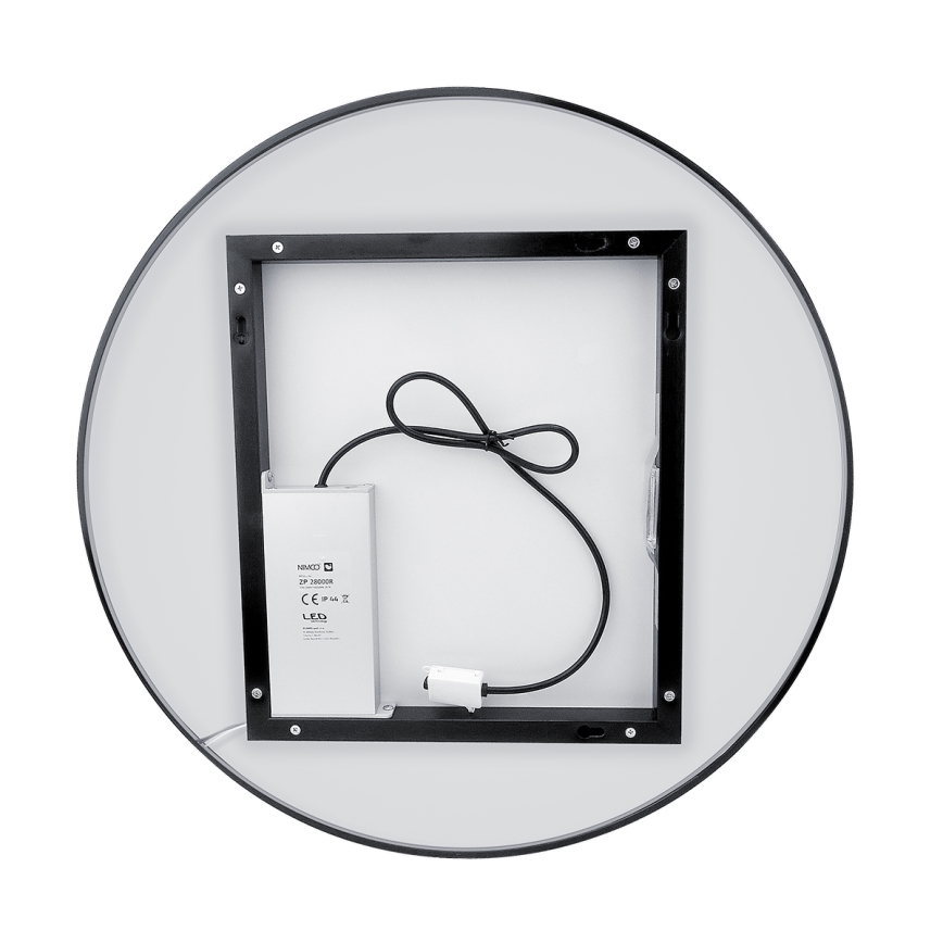 NIMCO ZPC 31000RVX-90 - LED Stmívatelné koupelnové podsvícené zrcadlo LED/20W/230V 3000-6500K pr. 60 cm matná černá IP44