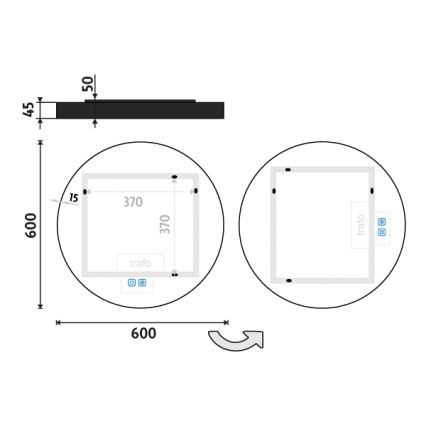 NIMCO ZPC 31000RVX-90 - LED Stmívatelné koupelnové podsvícené zrcadlo LED/20W/230V 3000-6500K pr. 60 cm matná černá IP44