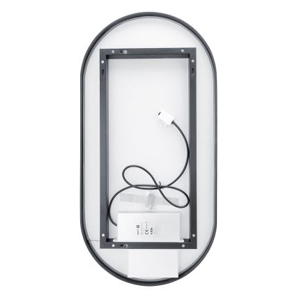 NIMCO ZPC 32002LVX-90 - LED Stmívatelné koupelnové podsvícené zrcadlo LED/25W/230V 3000-6500K 80x40 cm matná černá  IP44