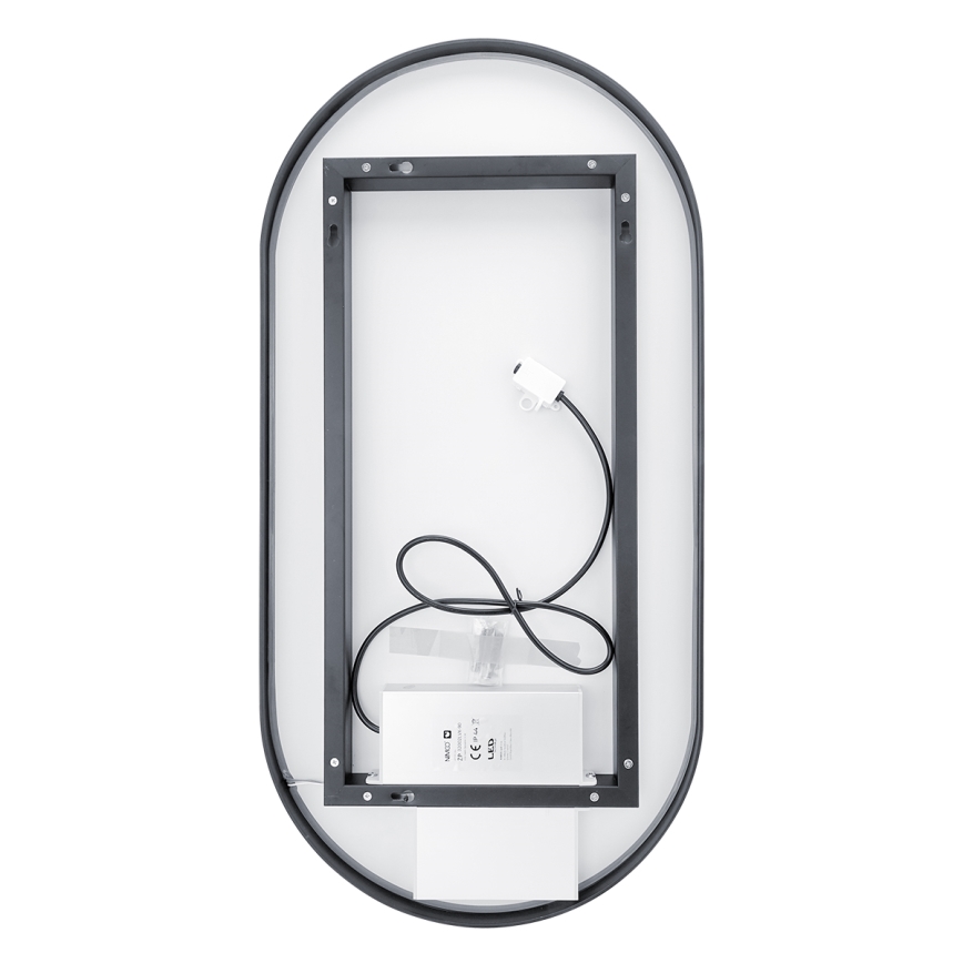 NIMCO ZPC 32002LVX-90 - LED Stmívatelné koupelnové podsvícené zrcadlo LED/25W/230V 3000-6500K 80x40 cm matná černá  IP44