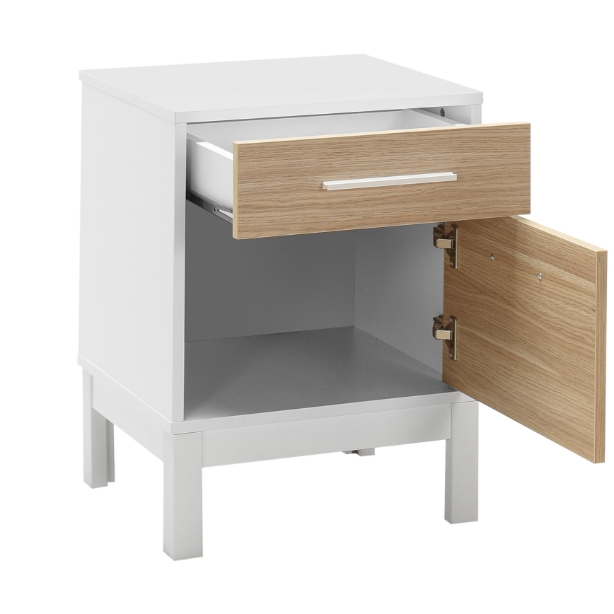 Noční stolek 45x45 cm bílá/hnědá