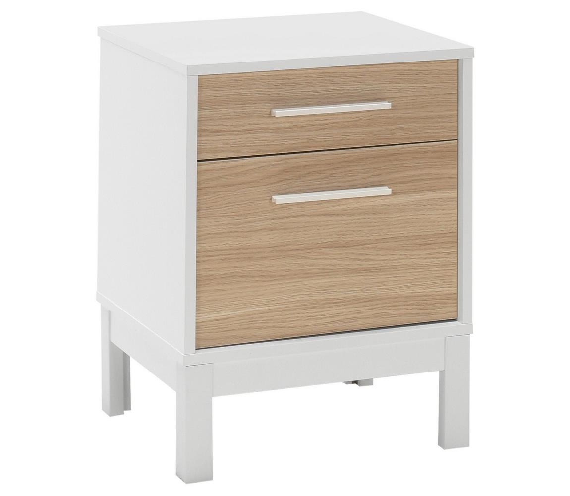 Adore Furniture Noční stolek 60x45 cm bílá/hnědá 