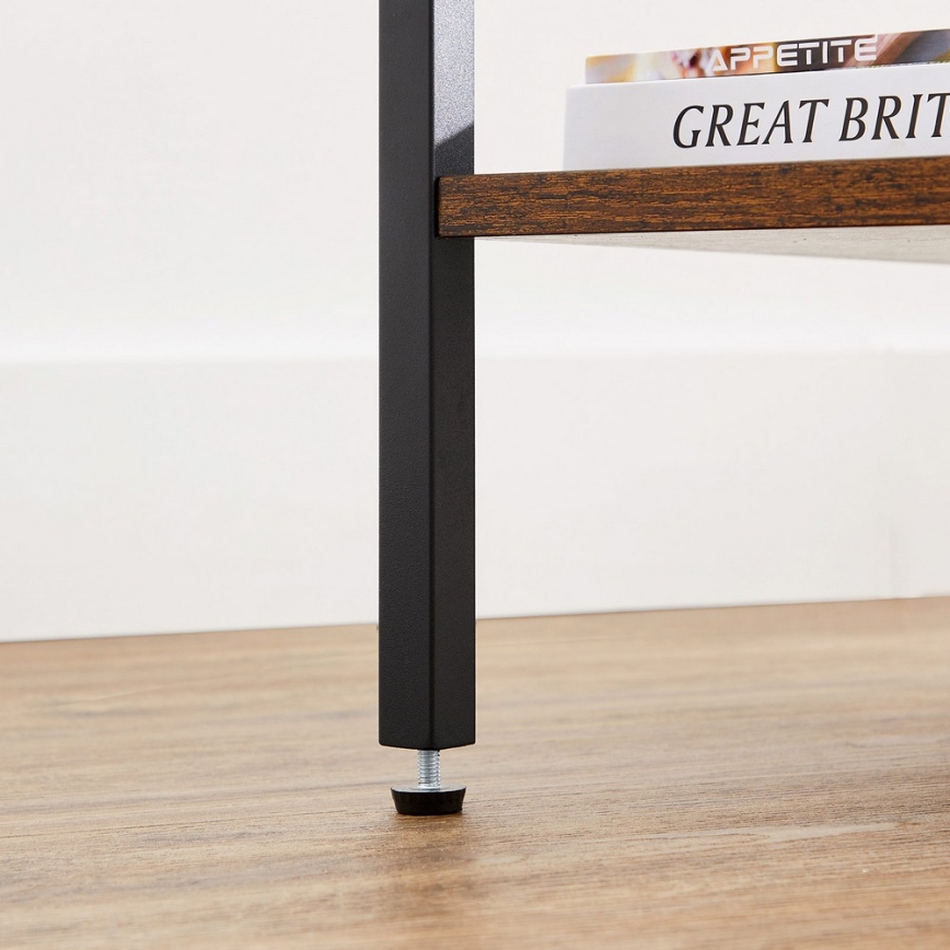 Noční stolek ARIN 35x35 cm hnědá/černá