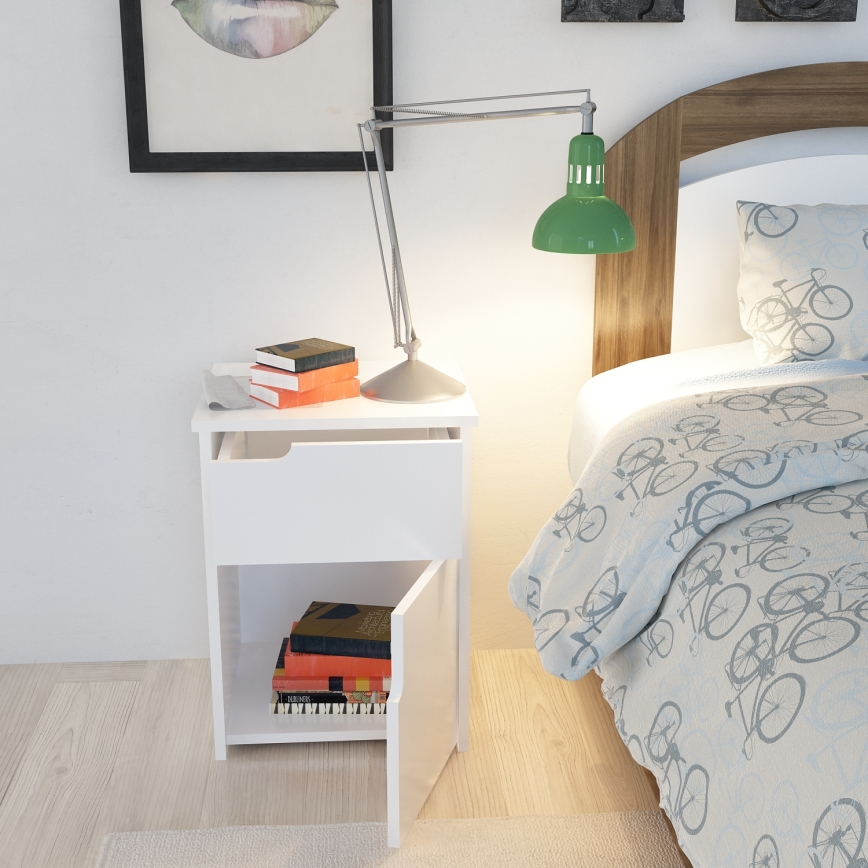 Noční stolek ASRA 45x40 cm bílá