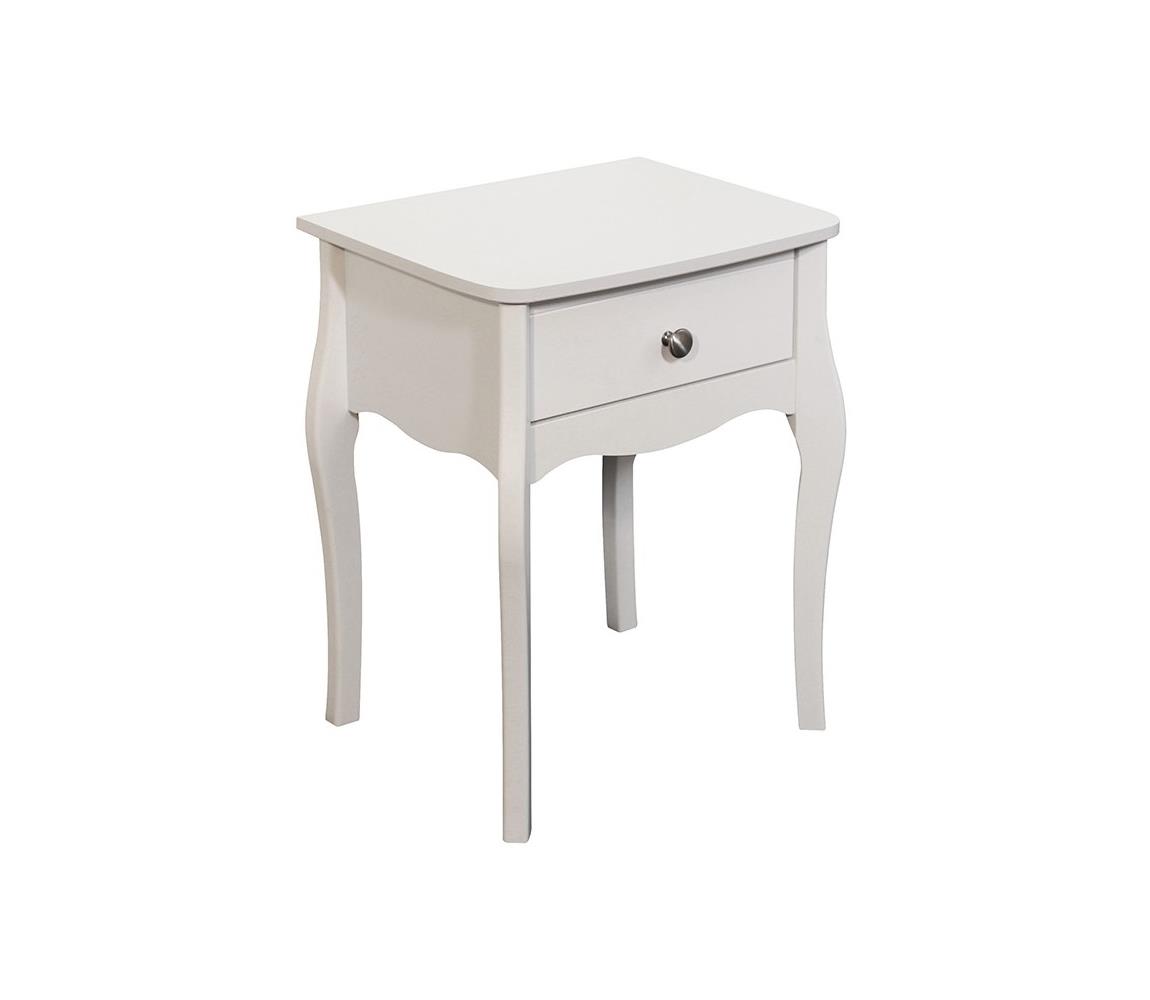 Konsimo Sp. z o.o. Sp. k. Noční stolek BAROQUE 55x45 cm bílá KO0098